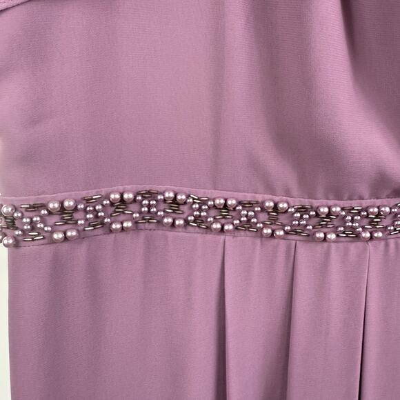 Ignite Evenings New York New Maxi Dress Size 14 Purple Embellished Waist - Picture 4 of 14